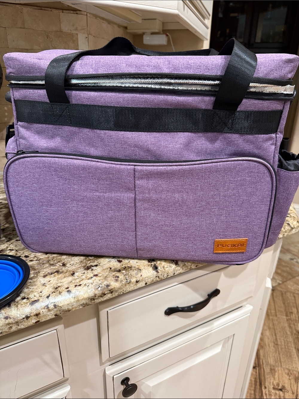 Purple Insulated Organizer Tote Bag